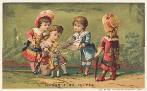 Lekcja dla mojej lalki, koniec XIX wieku (chromo) autorstwa French School