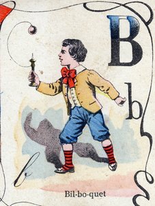 Bilbokiet litery B. Grawerowanie w "ABC des joux pour petits boys". Obraz Pont-a-Mousson, Louis Vagne, drukarz-wydawca, koniec XIX wieku. Wymiary: 32,5x25 cm autorstwa French School