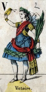 Litera V: VictoirGrawerowanie w „Alfabet Masquerade”. Nowe obrazowanie Epinal. Drukarsko-litografia Pinot et Sagaire, red., Epinal, II poł. Tabliczka Ná 491 z 25 podświetlanymi literami. Wymiary: 40,5x28cm autorstwa French School