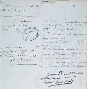 List polecający podpisany przez Napoleona Bonaparte (1769-1821) dla swojego brata Józefa (1768-1844) grudzień 1795 autorstwa French School