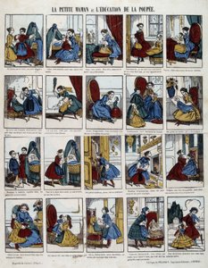 Mała Mama „Edukacja Lalki”. Obraz Epinal, s.d. 19 wiek. autorstwa French School