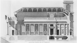 Przekrój podłużny kościoła Saint-Philippe-du-Roule, Paryż autorstwa French School