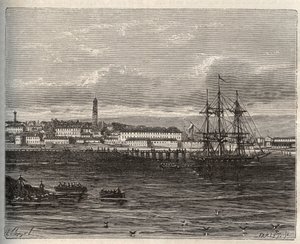 Lorient - Morbihan w Bretanii - rycina w „La France illustrée: geografia, historia, administracja statystyczna” autorstwa V.A. Malt-Browna. 1884 autorstwa French School