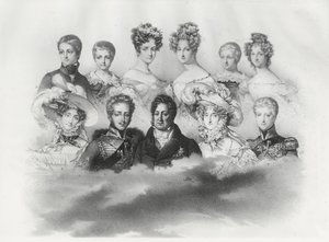 Ludwik Filip I i jego rodzina w 1830 r. (grafika) autorstwa French School