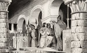 Ludwik III (863-82) i Carloman (865-84) koronowani razem, z „Histoire de France” Colarta, wydana ok. 1840 autorstwa French School