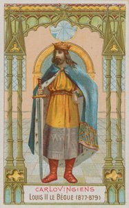 Ludwik II, Karoling, król Francji w latach 877-879 autorstwa French School