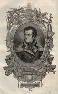 Louis Marie Maximilien de Caffarelli du Falga (1756-1799) francuski generał podczas rewolucji francuskiej - - Grawerowanie w Nowej Encyklopedii Narodowej Maurice