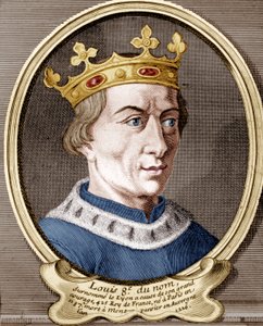 Ludwik VIII, król Francji (kolorowy grawerunek) autorstwa French School