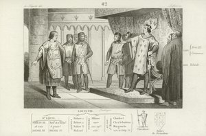 Ludwik VIII Francji otrzymuje wysłannika od swojego wroga, Henryka III Anglii autorstwa French School