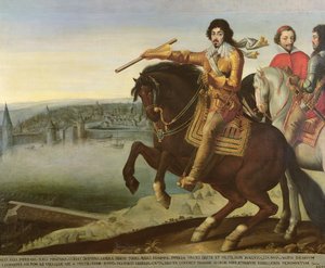 Ludwik XIII podczas oblężenia La Rochelle autorstwa French School