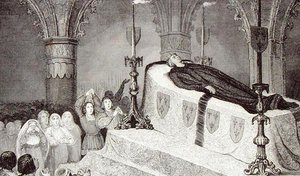Ludwik XII (1462-1515) Ojciec ludu na marach pogrzebowych” z „Histoire de France” Colarta, wydana ok. 1840 r. (rycina) autorstwa French School