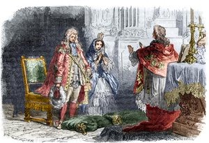 Ludwik XIV żeni się z Franciszką d? Aubigne, markiza de Maintenon (zima 1683/84) - Potajemne małżeństwo króla Ludwika XIV (1638-1715) i markizy Francoise d