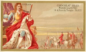 Ludwik XIV Francji (chromolitho) autorstwa French School