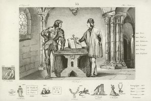 Ludwik XI Francji przetrzymywany w niewoli przez Karola Śmiałego Burgundii w Peronne, 1468 autorstwa French School