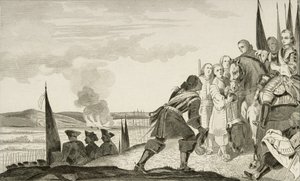 Ludwik XV (1710-1774) w bitwie pod Fontenoi w 1745, z „Histoire de France” Colarta, wydana ok. 1840 (rycina) autorstwa French School