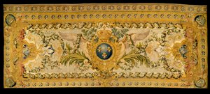 Meble Ludwika XV: dywan trybuny królewskiej kaplicy w Wersalu. Wykonane przez manufakturę Chaillot. 1759 Wersal, muzeum zamku. autorstwa French School