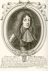 Louis de Bourbon, książę Condé, 1668 - 1710. Książę krwi na dworze francuskim Ludwika XIV. Z Les Heures Libres opublikowanego w 1908 roku. autorstwa French School
