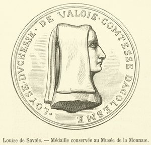 Louise de Savoy, Medal w Muzeum Walut (rycina) autorstwa French School