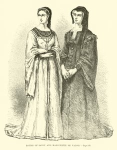 Ludwika Sabaudii i Małgorzata de Valois autorstwa French School