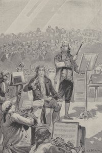 Ludwig van Beethoven dyrygujący orkiestrą pomimo swojej głuchoty (rytownictwo) autorstwa French School