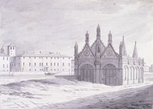 Lungarno, Santa Maria della Spina, Piza (pióro i atrament na papierze) autorstwa French School