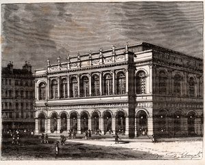 Lyon: Teatr Le Grand - rycina w „La France illustree: geografia, historia, administracja statystyczna” autorstwa V.A. Słodowo-Brązowy. 1884 autorstwa French School