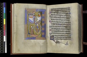 MS 300 f.XIII-1r, z Psałterza i Godzin Izabeli Francuskiej, Paryż, ok. 1265-70 (pióro i tusz oraz tempera na pergaminie) autorstwa French School