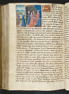 MS Hunter 252 177v Strona z Cent Nouvelles Nouvelles, c.1461-62 autorstwa French School