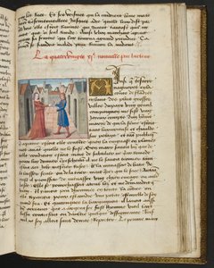 MS Hunter 252 185r Strona z Hundred New News, c.1461-62 autorstwa French School