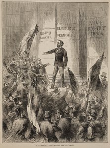 M. Gambetta proklamujący republikę, wrzesień 1870, ilustracja z Cassells History of the War between France and Germany, 1870-1871 autorstwa French School