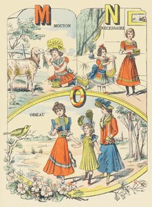 M N O: owca, niezbędny, ptak autorstwa French School