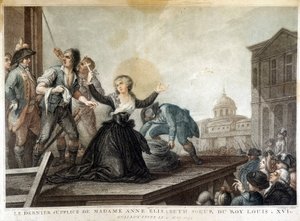 Madame Anne Elisabeth, siostra króla Ludwika XVI (1764-1793), gilotyna autorstwa French School