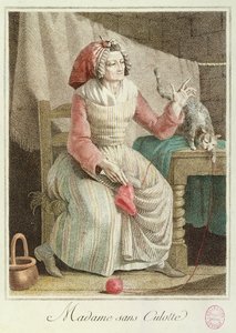 Madame Sans-Culotte, 1792 (kolor grawerowany) autorstwa French School