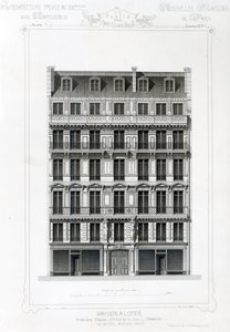 Dom do wynajęcia, nr 3 Rue de la Paix, Paryż; Architektura prywatna w XIX wieku autorstwa French School