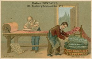 Karta handlowa Maison Fontaine, druk na wełnie autorstwa French School