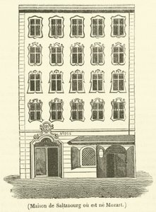 Dom w Saltzburgu, w którym urodził się Mozart (grafika) autorstwa French School