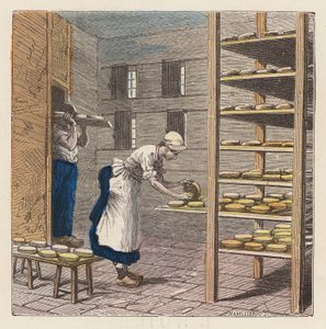 Produkcja sera (kolorowe grawerowanie) autorstwa French School