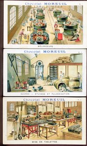 Produkcja czekolady, wizerunek reklamujący czekoladę Moreuil, ok. 1900 (patrz również 289139) autorstwa French School
