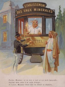 Mężczyzna proszony o dzielenie swojego pokoju z nieznajomym (chromolitho) autorstwa French School