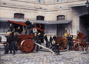 Manewry ogólne strażaków Paryża - w „Album militaire” - Strażacy autorstwa French School