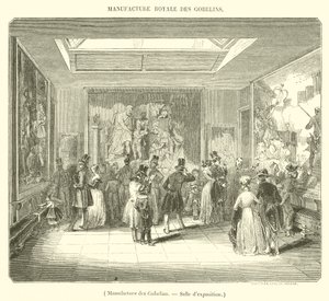 Manufaktura des Gobelins, sala wystawowa (grafika) autorstwa French School