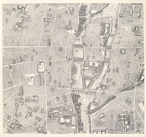 Mapa Paryża przedstawiająca Île de la Cité, z Atlasu Paryża autorstwa Jeana de la Caille, 1714