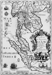 Mapa Królestwa Syjamu, Paryż, 1686