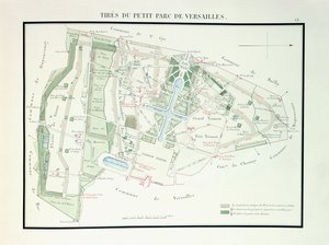 Mapa Małego Parku Wersalskiego, 1818-1819 autorstwa French School