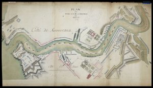Mapa portu i arsenału w Breście w 1754 r. autorstwa French School