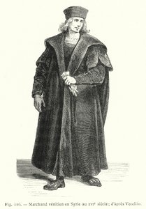 kupiec wenecki w Syrii w XVI wieku; po Vecellio (grawerowanie) autorstwa French School
