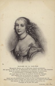 Marguerite de la Sabliere (ok. 1640-1693), francuska salonistka (litografia) autorstwa French School