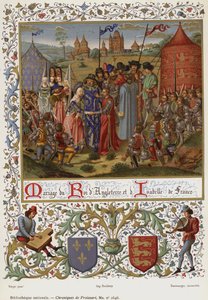 Małżeństwo króla Anglii i Isabelle Francji (chromolitho) autorstwa French School