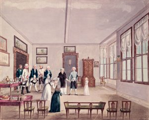 Marie-Therese-Charlotte de Bourbon, Madame Royale, spotyka w Wiedniu swoich kuzynów cesarza Franciszka II i jego żonę Marię Teresę po jej uwolnieniu w 1795 z więzienia w Paryżu, ok. 1796 (wc autorstwa French School