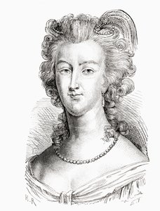 Marie Antoinette, z Historii Francji, wydana ok. 1880 autorstwa French School